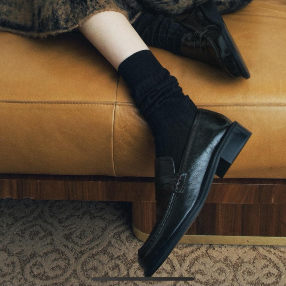 Zara Square Toe Leather Loafers